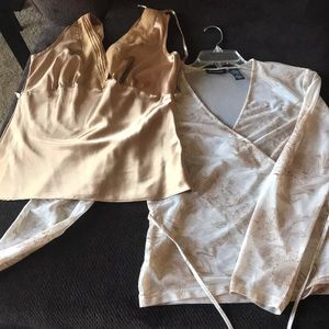 New York & Company Sheer Wrap Top with Bonus.